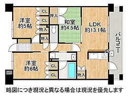 リビオ浅香駅前プライドマークス　中古マンション 3LDKの間取り