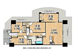 ライオンズガーデン浜寺 4LDKの間取図画像