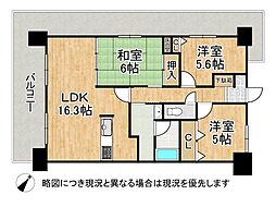 グランコート堺九間町 3LDKの間取図画像