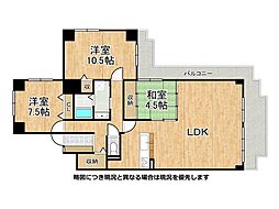 クローバーハイツ上野芝 3LDKの間取図画像