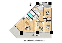 ダイアパレス三国ケ丘 3LDKの間取図画像