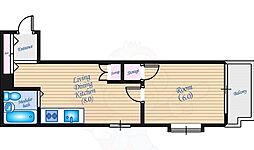 メゾン粟屋 1DKの間取図画像
