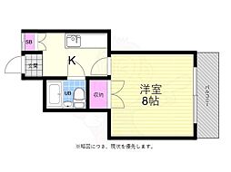 木村ビル 1Kの間取図画像