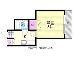 木村ビル 1Kの間取図画像