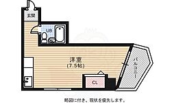 広島電鉄2系統 西観音町駅 徒歩11分の賃貸マンション 2階ワンルームの間取り