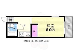 Sビル段原 1Kの間取図画像