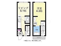 広島電鉄9系統 白島駅 徒歩16分の賃貸アパート 1階1LDKの間取り