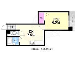 ベロー中広 1DKの間取図画像
