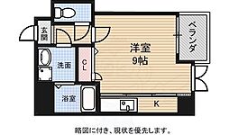 広島電鉄2系統 稲荷町駅 徒歩5分の賃貸マンション 2階ワンルームの間取り