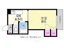 第2福永ビル 1DKの間取図画像