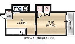 島津ビル 1Kの間取図画像