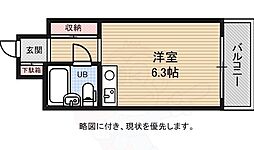 ライオンズマンション空港通り ワンルームの間取図画像