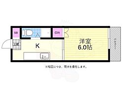 第2田中ビル 3階1Kの間取り