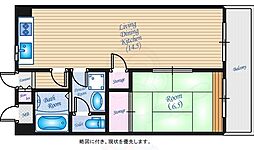 山大芝ビル 4階1LDKの間取り
