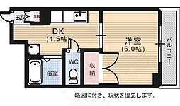 長森ビル 4階1DKの間取り