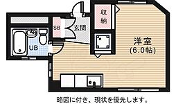 マルサンビル ワンルームの間取図画像
