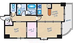 アティール観音 2DKの間取図画像