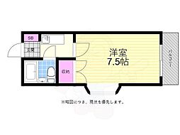 ベルメゾン大芝 1Kの間取図画像