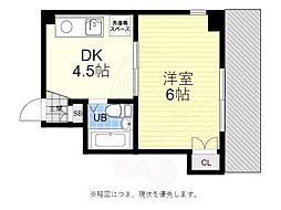 JR可部線 安芸長束駅 徒歩14分の賃貸マンション 4階1DKの間取り