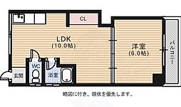 コーポ祥 3階1LDKの間取り