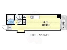 米田ビル ワンルームの間取図画像