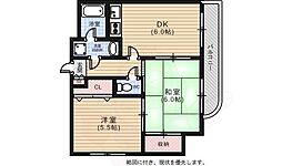 7FUKAGAWA 2階2DKの間取り