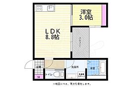 広島電鉄6系統 江波駅 徒歩17分の賃貸アパート 1階1LDKの間取り