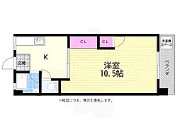田中ビル 1DKの間取図画像