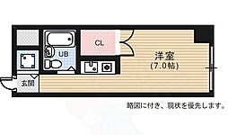 クレールコート ワンルームの間取図画像