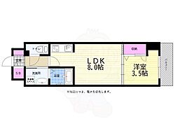 JR山陽新幹線 広島駅 徒歩11分の賃貸マンション 2階1LDKの間取り