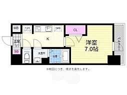 プレサンス広島中央 1Kの間取図画像
