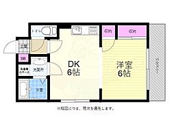楠原産業ビル 1DKの間取図画像