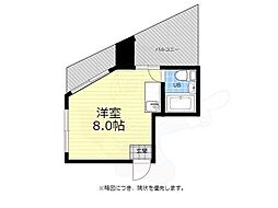 アスプロパラティ2 ワンルームの間取図画像