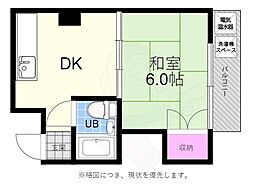 三宝ビル 1DKの間取図画像