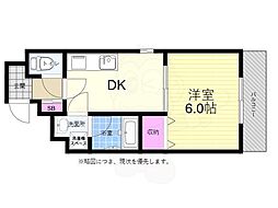ダイアパレス東白島 1DKの間取図画像