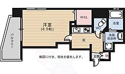 ルービンス宇品神田 1Kの間取図画像