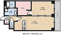 ライブオーク幟町 1LDKの間取図画像