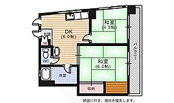 内藤ビル 2DKの間取図画像
