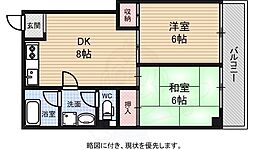 メゾン萩 2DKの間取図画像