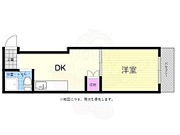 エセル三篠 1DKの間取図画像