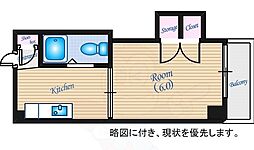 戸花マンション 1Kの間取図画像