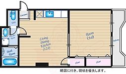 第二三田尾ビル 1LDKの間取図画像