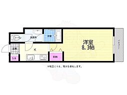 コスモ平和大通 1Kの間取図画像