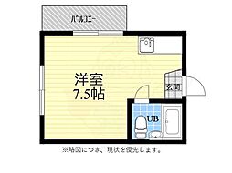 プリンスマンション ワンルームの間取図画像