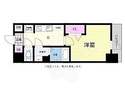 プレサンス広島中央 1Kの間取図画像