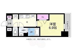 プレサンス広島中央 1Kの間取図画像