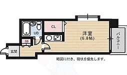 ライオンズステーションプラザ広島 ワンルームの間取図画像
