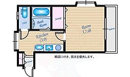 コーポ船田 1Kの間取図画像