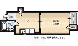 コーポラス寺町 1Kの間取図画像