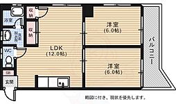 中元ビル 2LDKの間取図画像